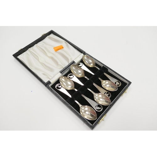 269 - Cased set of modern silver ornithological teaspoons, gross weight 70g