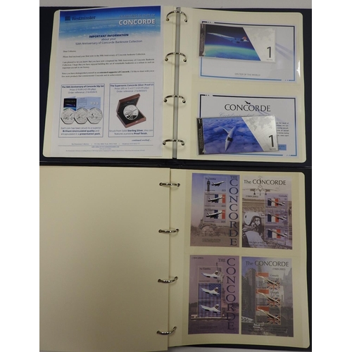 299 - Concorde Queen of the Skies stamp collection, featuring numerous covers contained within a folder; a... 