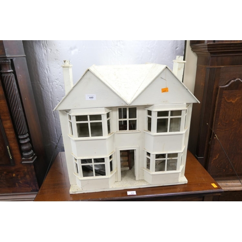 449 - Painted double gable front doll's house