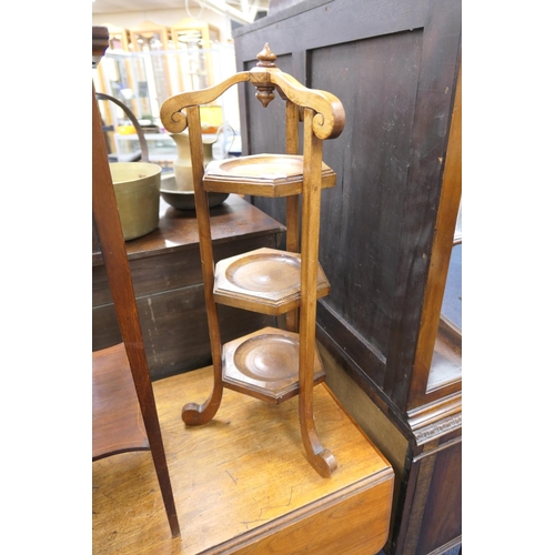 465 - Mahogany three tier cake stand