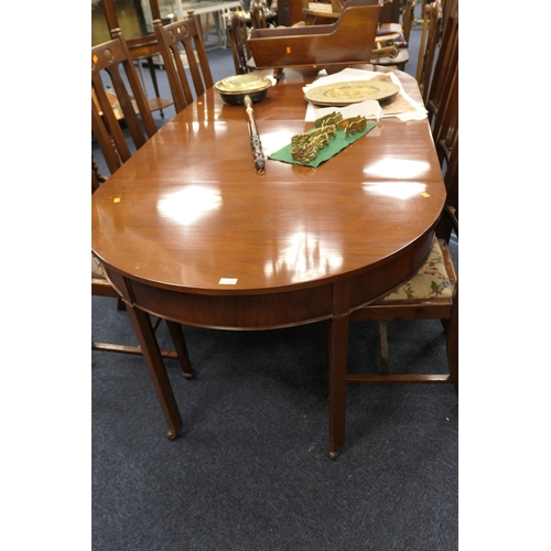 535 - 19th Century mahogany D-end dining table, length when extended 226cm, width 112cm