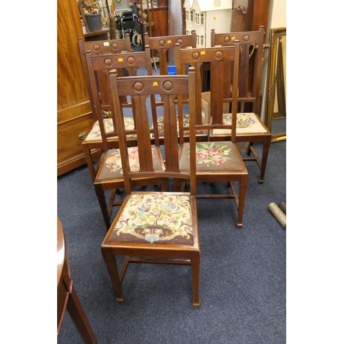 536 - Quality set of six mahogany slat back dining chairs, circa 1900, frames stamped with registered desi... 