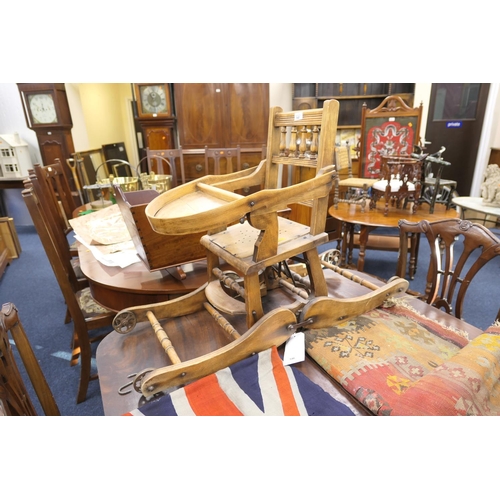 542 - Victorian stained beech child's highchair (af)