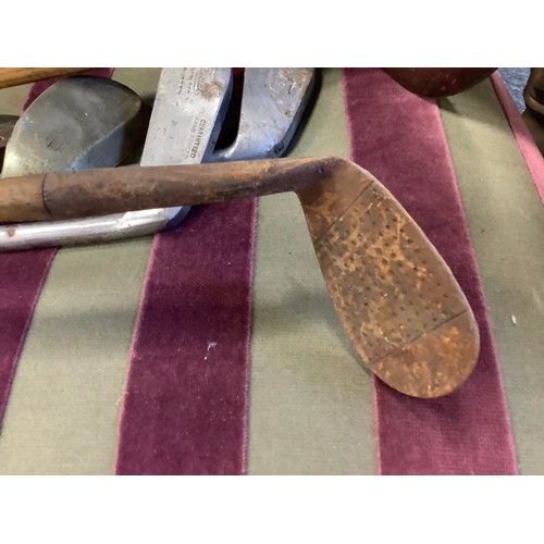 431 - Vintage hickory shafted golf clubs and others