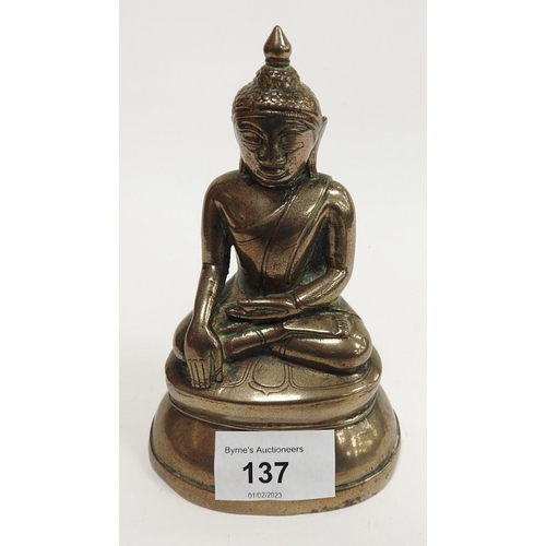 137 - Tibetan bronze Buddha 'Shakyammuni', 14cm