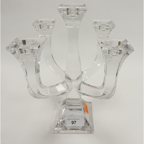 97 - Villeroy and Boch glass and leaf rim candle holder