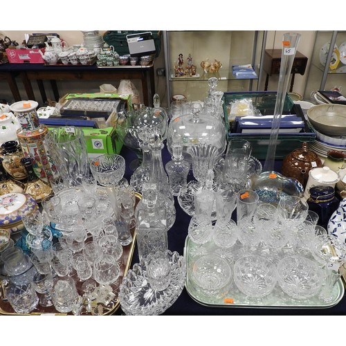 65 - Good quantity of mixed glassware including ship's decanter, further decanters, fruit bowls, serving ... 