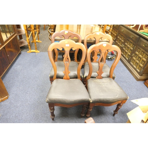 439 - Set of four mahogany balloon back dining chairs