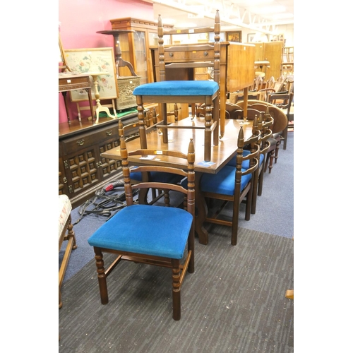 446 - Younger's Toledo extending dining table with six matching dining chairs (7), table when closed 157cm... 