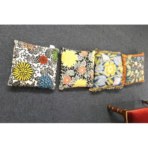 504 - Four needlework cushions