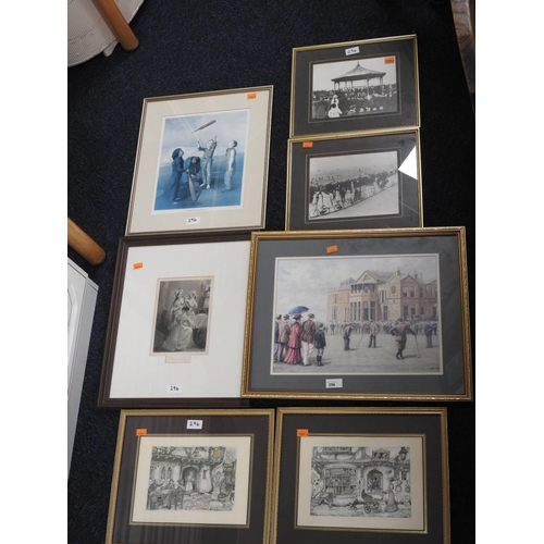 296 - Two sporting prints, two photographic prints, three further prints (7)