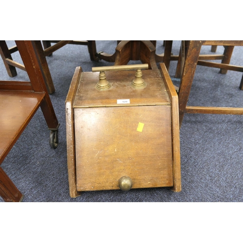 520 - Victorian walnut coal scuttle