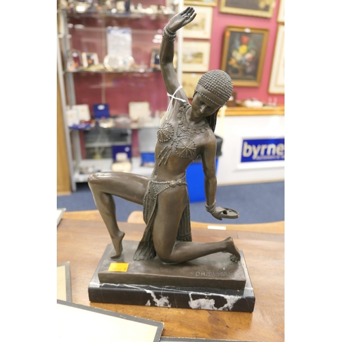 521 - Modern bronze sculpture after Chiparus, height 37cm