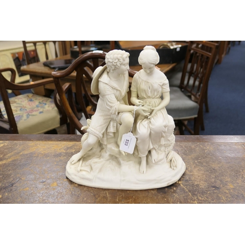 533 - Copeland Parian figure group 'The bird's nest', height 31cm