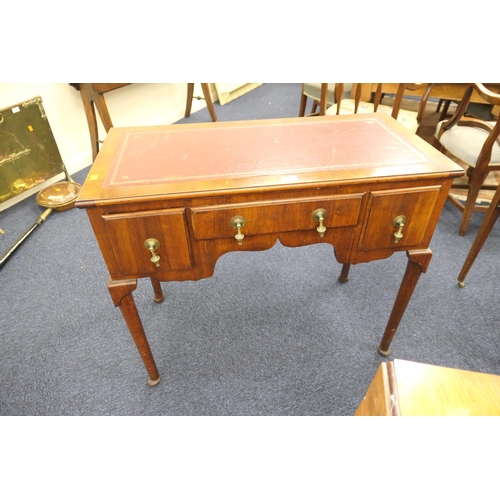 536 - Queen Anne Revival walnut kneehole lady's writing table, width 92cm