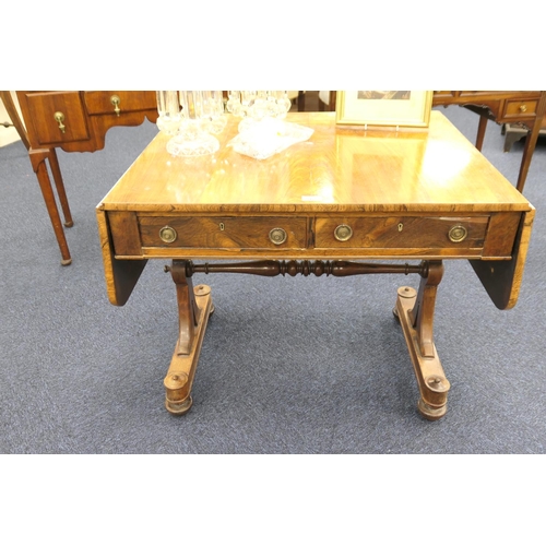 542 - Late Regency rosewood sofa table, width 85cm, depth 71cm