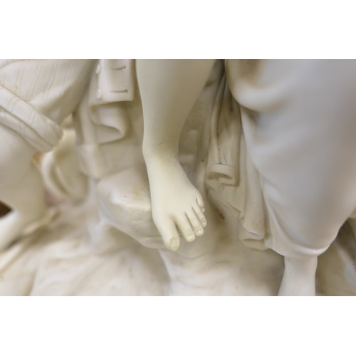 533 - Copeland Parian figure group 'The bird's nest', height 31cm