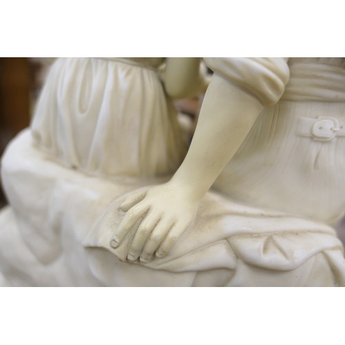 533 - Copeland Parian figure group 'The bird's nest', height 31cm