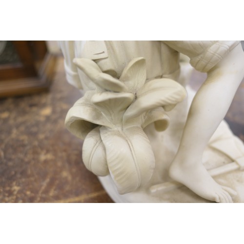 533 - Copeland Parian figure group 'The bird's nest', height 31cm