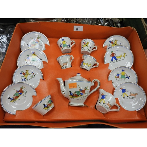 66 - Continental child's pottery tea set, boxed