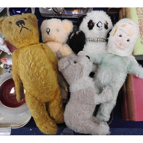 80 - Vintage love worn teddy bears and soft toys(5)