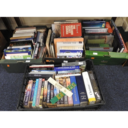 91 - Four boxes of modern books including 'The Official Biography of Queen Elizabeth, The Queen Mother' b... 