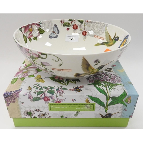 128 - Attractive Portmeirion Botanic Garden hummingbird bowl in well printed presentation box