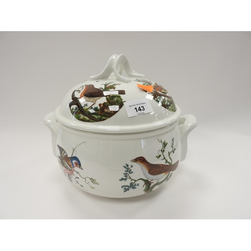 143 - Portmeirion 'Birds of Britain' lidded twin handled casserole dish