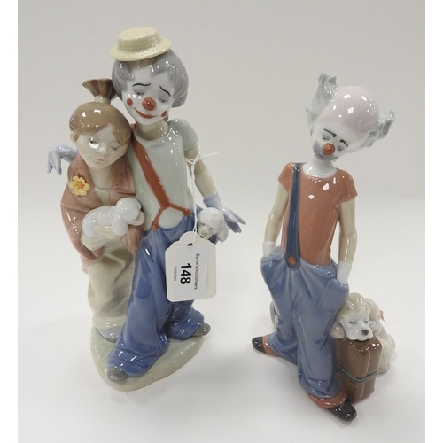 148 - Two Lladro clown figurines, one 'Pals Forever', boxed