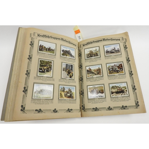 173 - German Second World War cigarette cards and information album entitled 'Die Deutsche Wehrmacht'