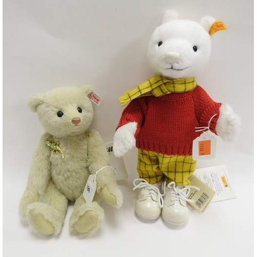 184 - Steiff Rupert the Bear figure; also a Steiff Lysander teddy bear with lizard brooch (2)