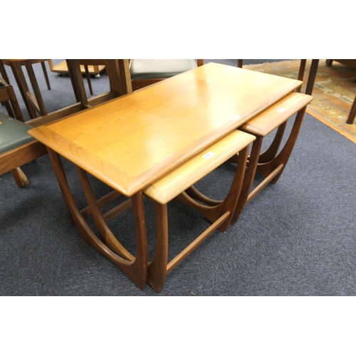 396 - G-Plan nest of three teak tables, the largest width 99cm