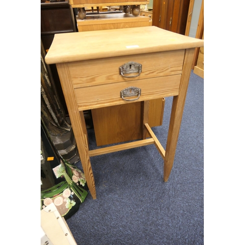 422 - Edwardian pine two drawer kitchen table, width 51.5cm, height 79cm