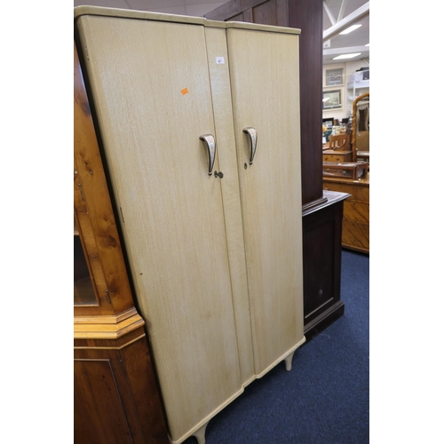 427 - 1960s limewood finish wardrobe