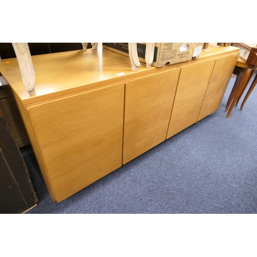 461 - Modern oak four door cabinet, width 167cm, height 67cm