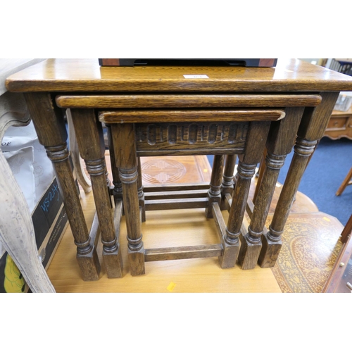 464 - Nest of solid oak tables