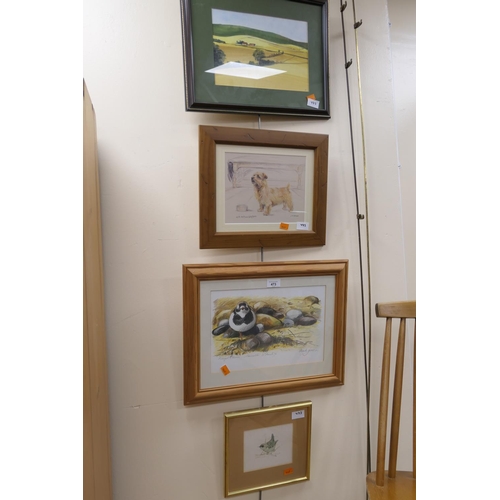 473 - Mark James, pastel drawing of a ringed plover, dated 1996, labelled verso; also watercolour of a jen... 