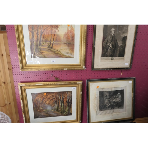 508 - Two framed engravings and two gilt framed prints (4)