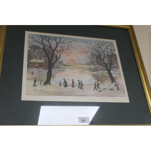 532 - Helen Bradley signed lithographic print 'On a crisp winter's morn'