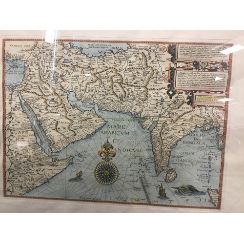 355A - A reproduction aquatint map of the Arabian and Indian sea, impression 39cms x 53cms