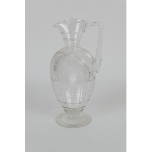 111 - Quality cut glass claret jug, circa 1900, height 26.5cm