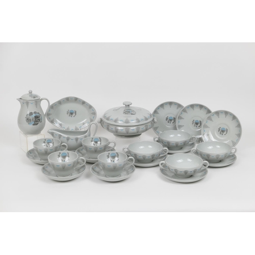 134 - Eric Ravilious for Wedgwood, a number of Travel design tea and dinner wares comprising teacups, sauc... 