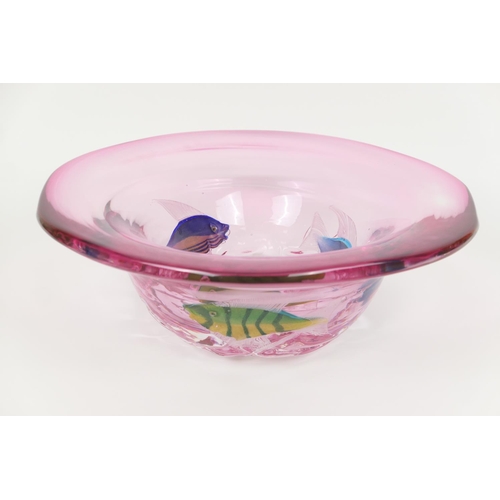 152 - Pino Signoretto (1944-2017), limited edition Aquarium glass bowl, Murano, circa 1998, heavy flared f... 