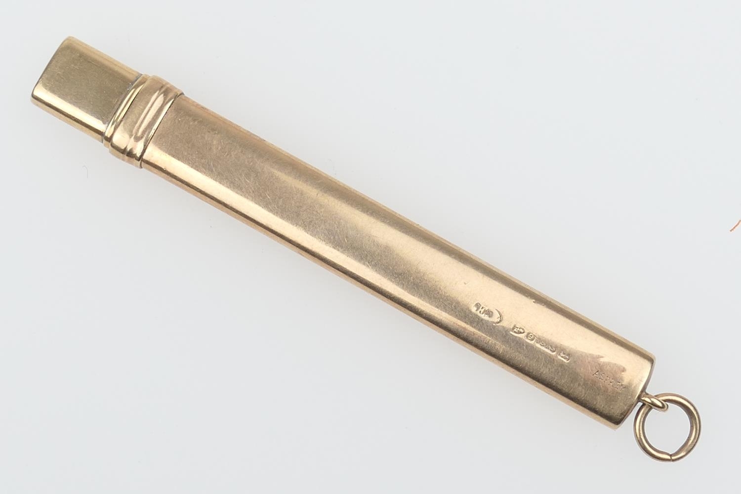 Asprey 9ct gold pencil holder, Chester 1916, marked 'Asprey' and with ...