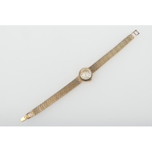 352 - Omega 9ct gold lady's bracelet wristwatch, circa 1965, 12mm champagne coloured dial with baton numer... 