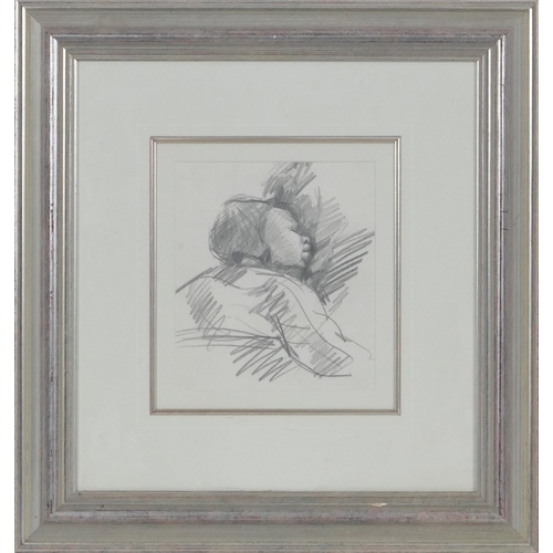 501 - Robert Oscar Lenkiewicz (1941-2002), Two pencil studies of an infant, one 38cm x 37cm, the other 18c... 