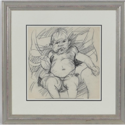 501 - Robert Oscar Lenkiewicz (1941-2002), Two pencil studies of an infant, one 38cm x 37cm, the other 18c... 