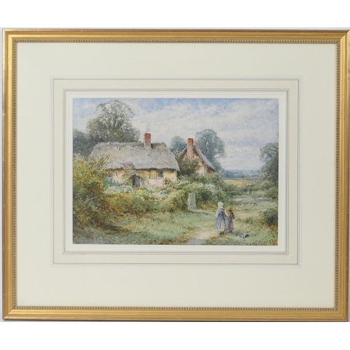 505 - Henry John Sylvester Stannard RBA FRSA (1870-1951), Pair, Bedfordshire cottages, watercolours, one s... 