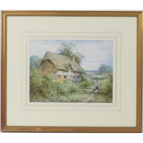 505 - Henry John Sylvester Stannard RBA FRSA (1870-1951), Pair, Bedfordshire cottages, watercolours, one s... 