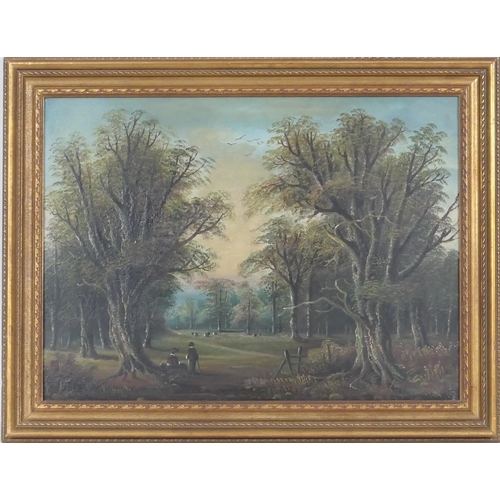 540 - John Enoch Brookes (late 19th Century), Pair, 'At Charlecote Park' and 'Preston Park, oils on millbo... 